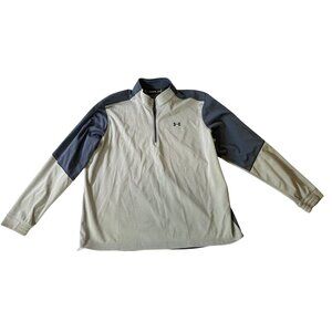 Under Armour Mens Gray & Navy Quarter-Zip Long Sleeve Pullover Top 2XL